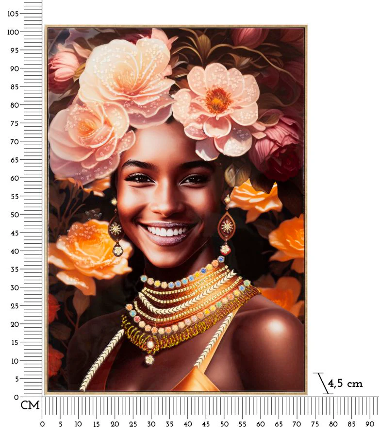 Dipinto Elegante su Tela con Cornice Dorata - Dimensioni 72x4,5x102 cm - Image 4