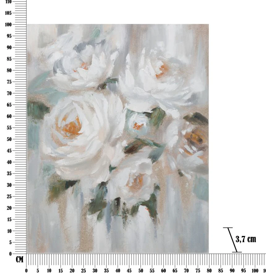 Dipinto Floreale su Tela Crem - 80x3,7x100 cm - Image 6