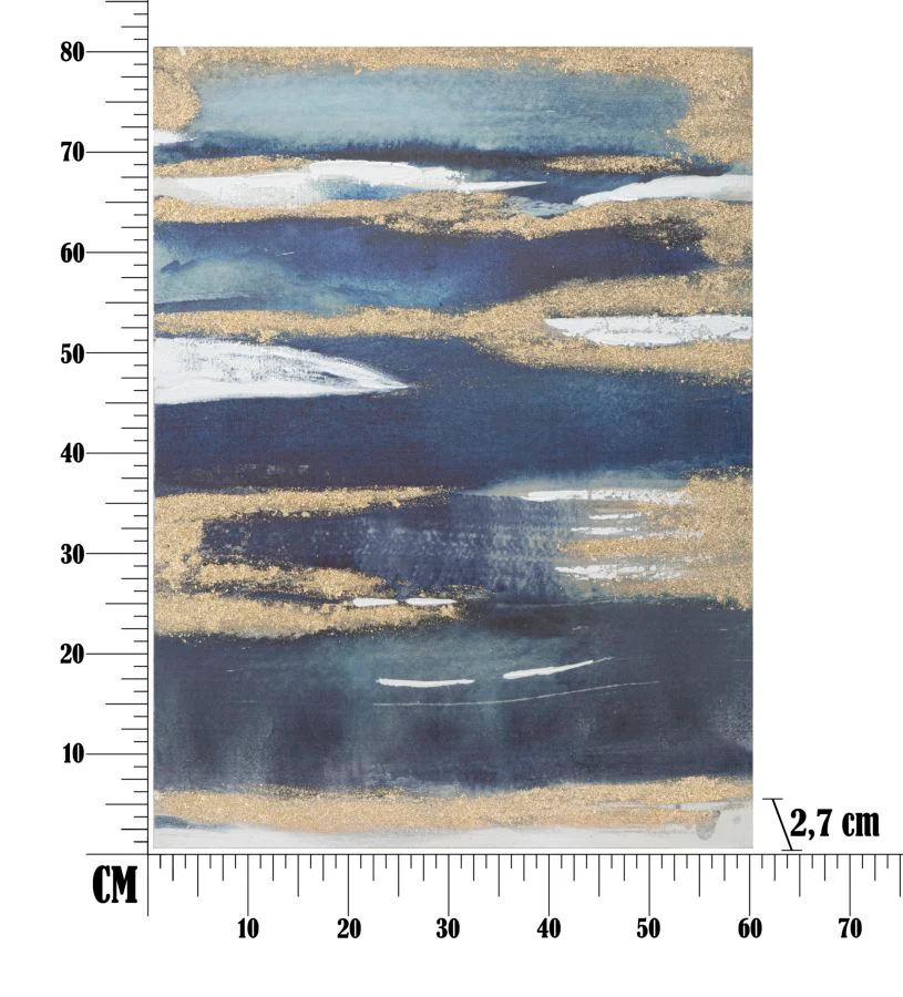 Dipinto Astratto Blu Notte cm 60x2,7x80 - Image 6