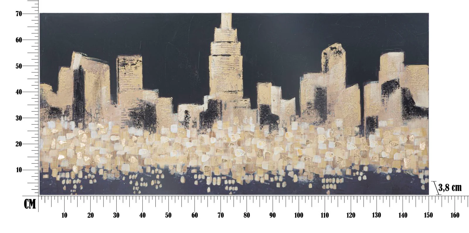 Dipinto su Tela Città Dorata 150x3,8x70 cm - Image 6