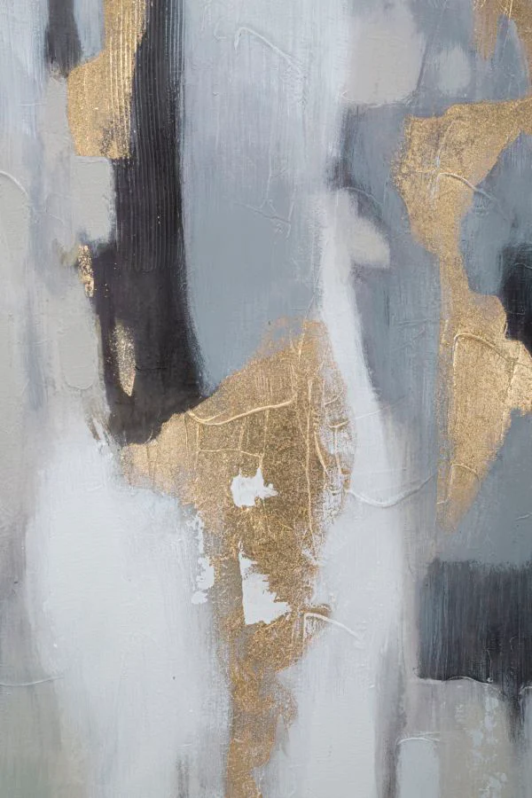 Dipinto astratto su tela grigio/oro 80x2,8x100 cm - Image 3