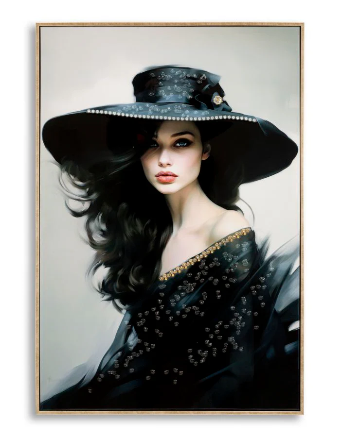Dipinto Su Tela Laccato Dori C/Cornice -A- Eleganza 62x92