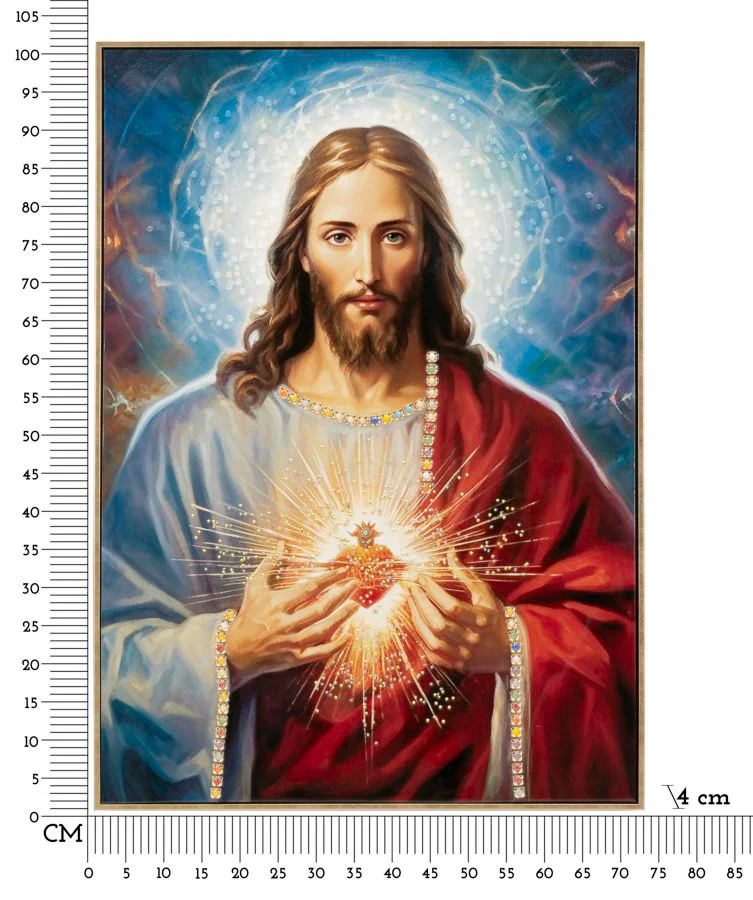 Dipinto Su Tela Laccato Jesus C/Cornice 72X4X102 Cm - Image 7