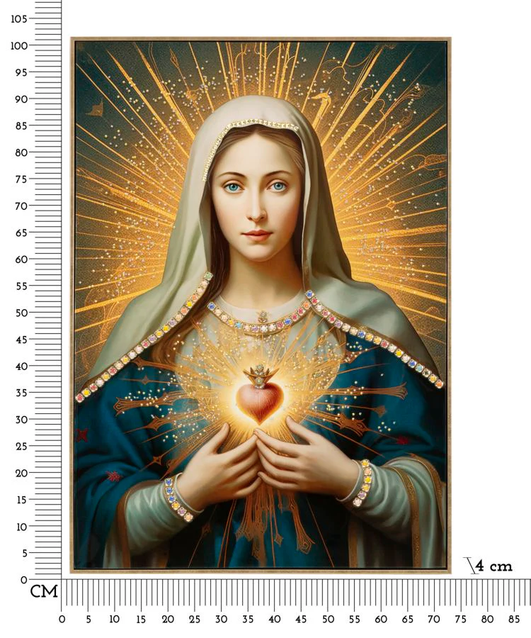 Dipinto Su Tela Laccato Madonna -B- Con Cornice 72X4X102 - Image 7