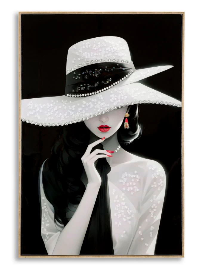 Dipinto Su Tela Laccato Marty C/Cornice -A- Elegante 62X4X92