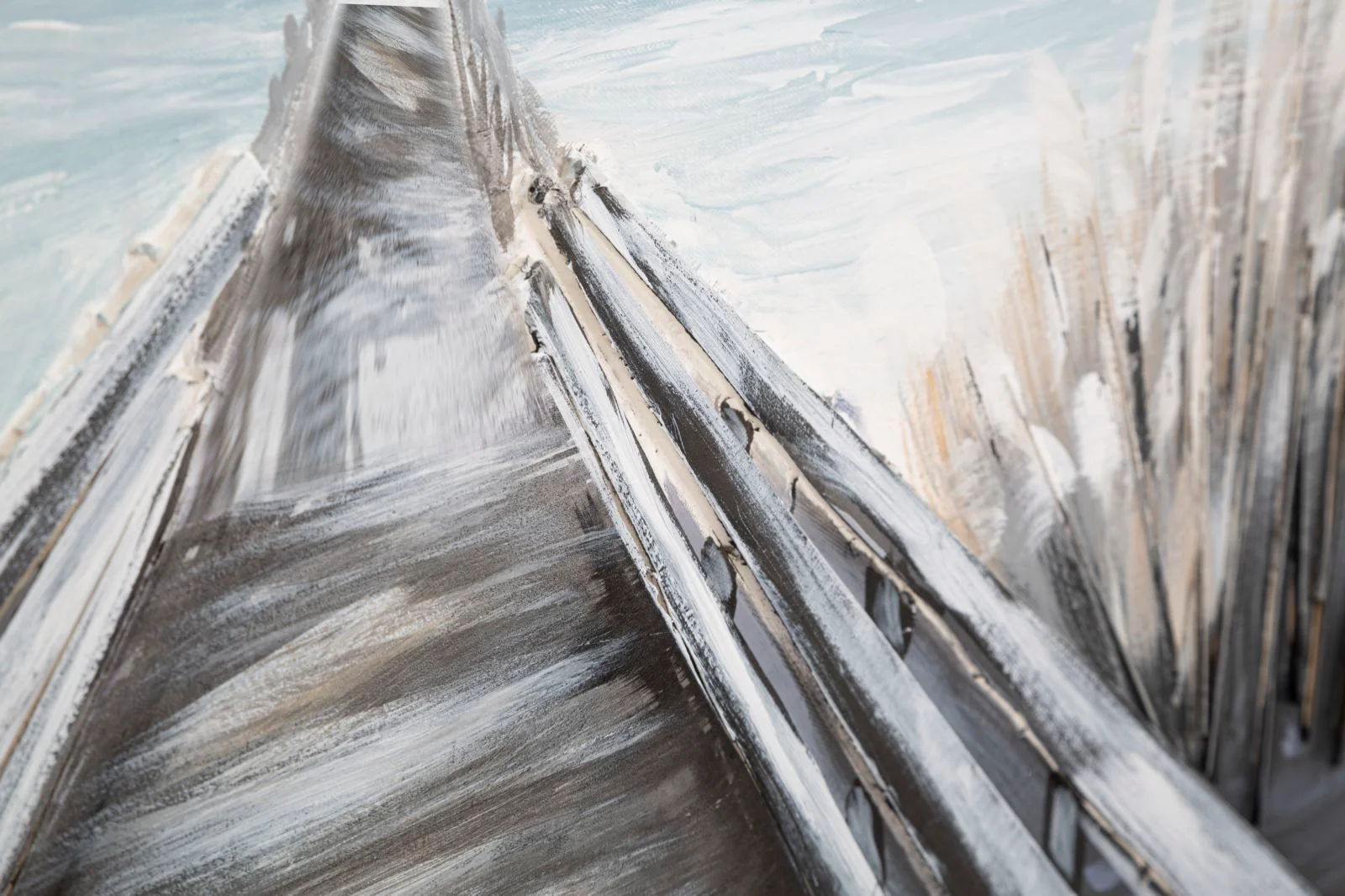 Opera d'Arte su Tela con Pontile - Dimensioni 120x3,8x80 cm - Image 3