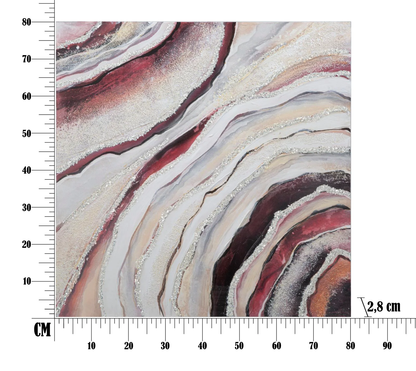 Opera d'Arte Astratta su Tela Redy 80x2,8x80 cm - Image 6