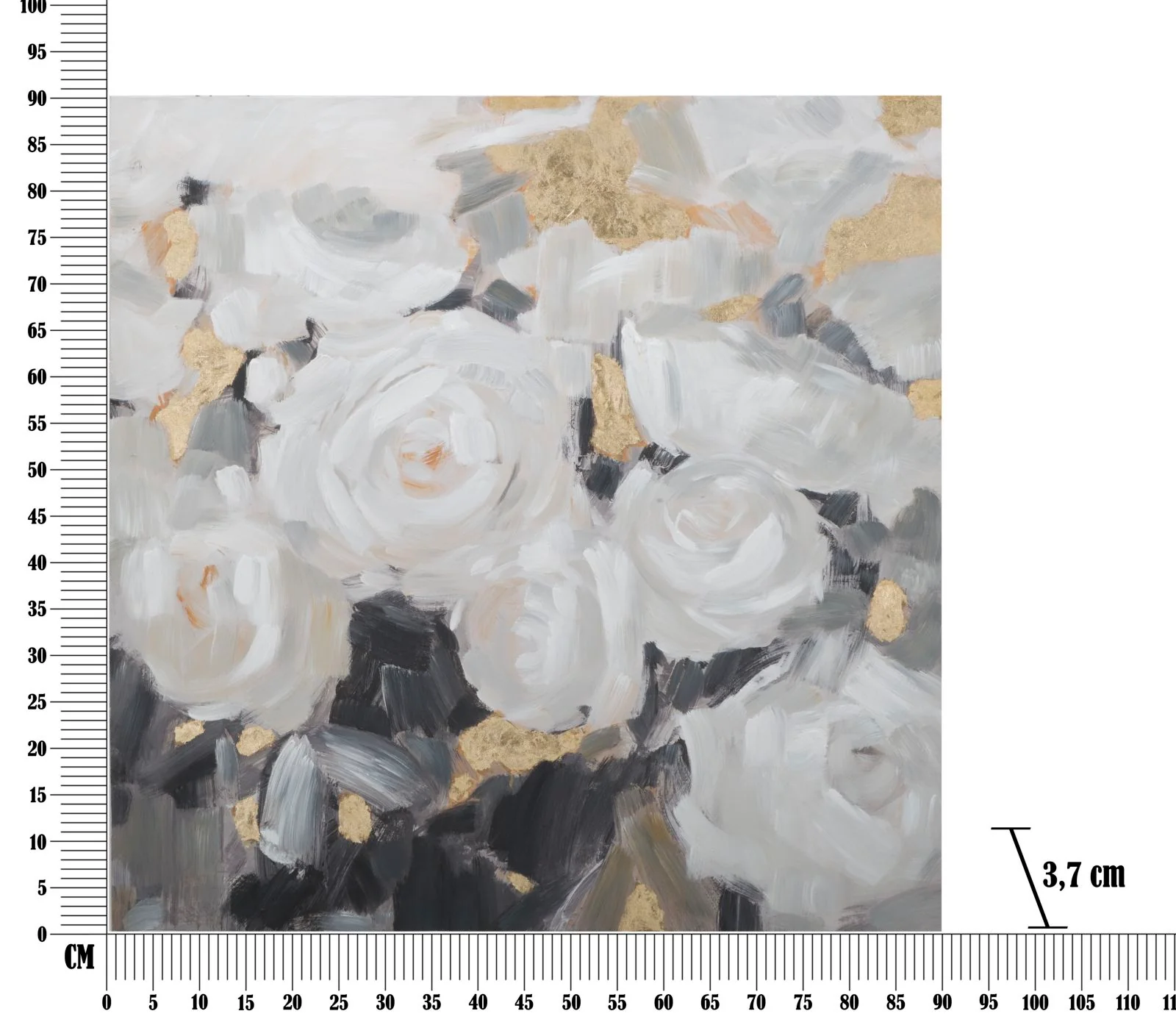 Dipinto su Tela Fiore Bianco - cm 90x3,7x90 - Image 4