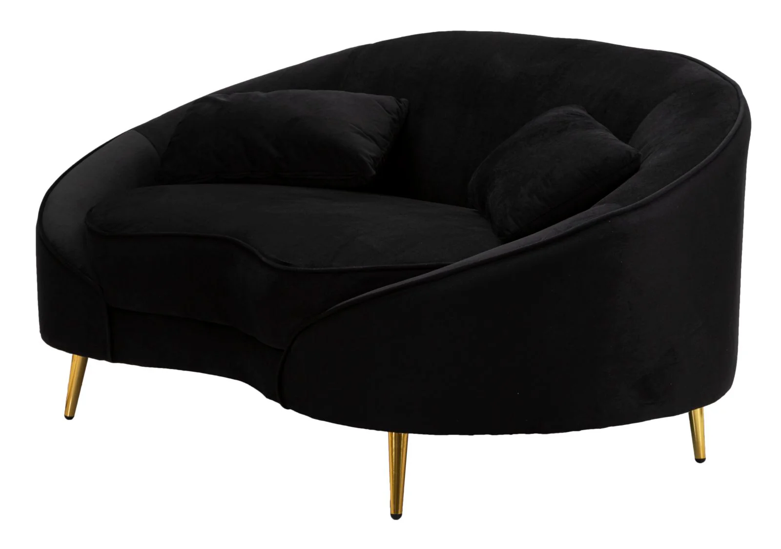 Divano compatto Oslo 2 posti con cuscini neri cm 148x84x68 - Image 3