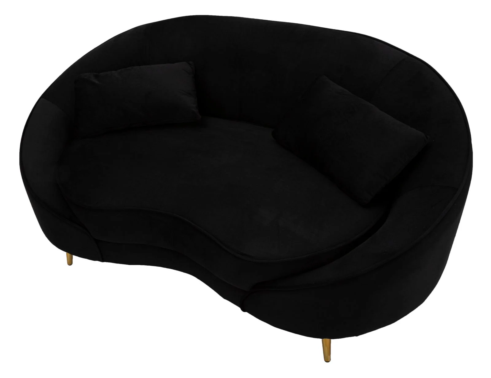 Divano compatto Oslo 2 posti con cuscini neri cm 148x84x68 - Image 4