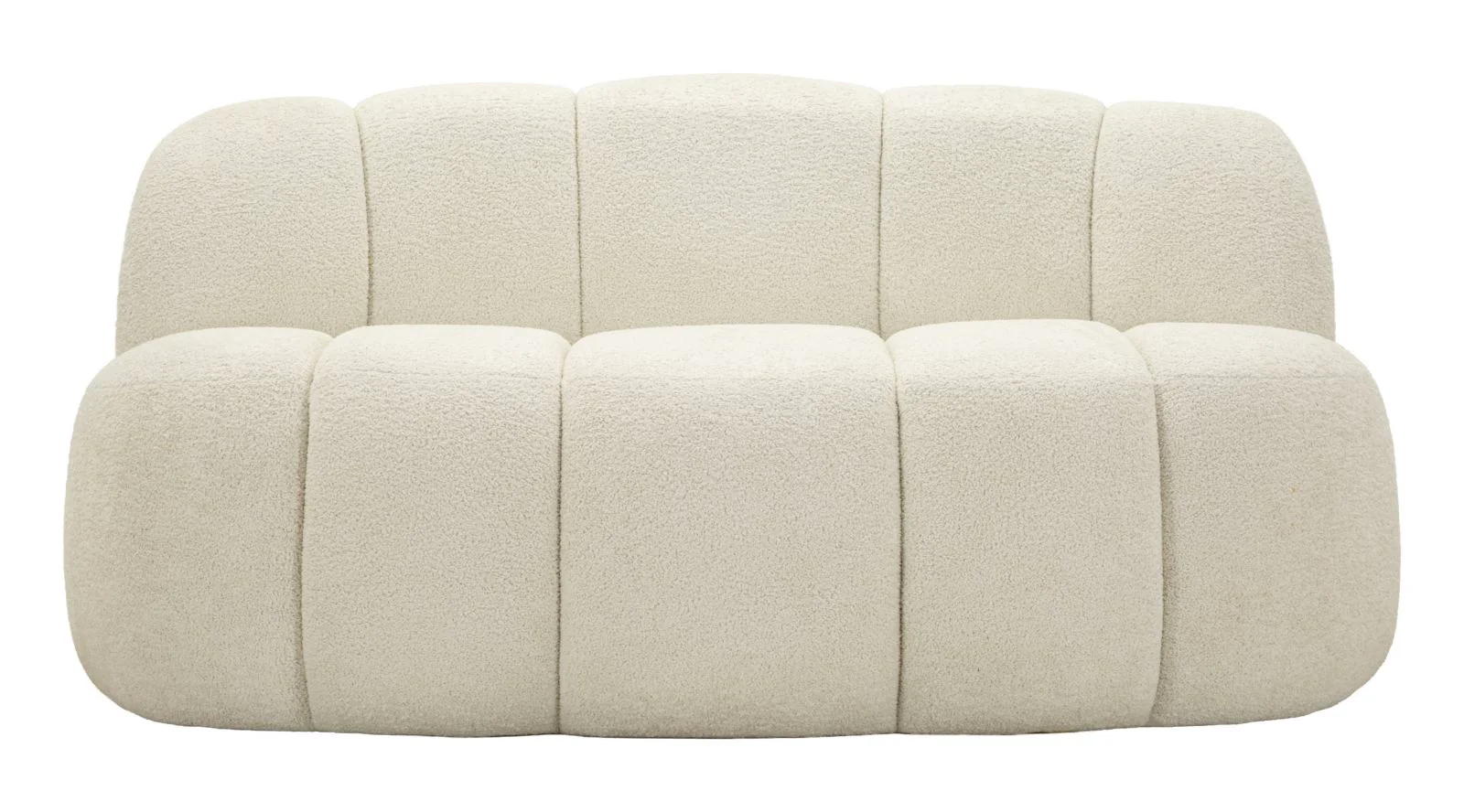 Divanetto Ball Bianco In Plywood Con Spugna E Poliestere 145x80x69 Cm Design Scultoreo Glamour