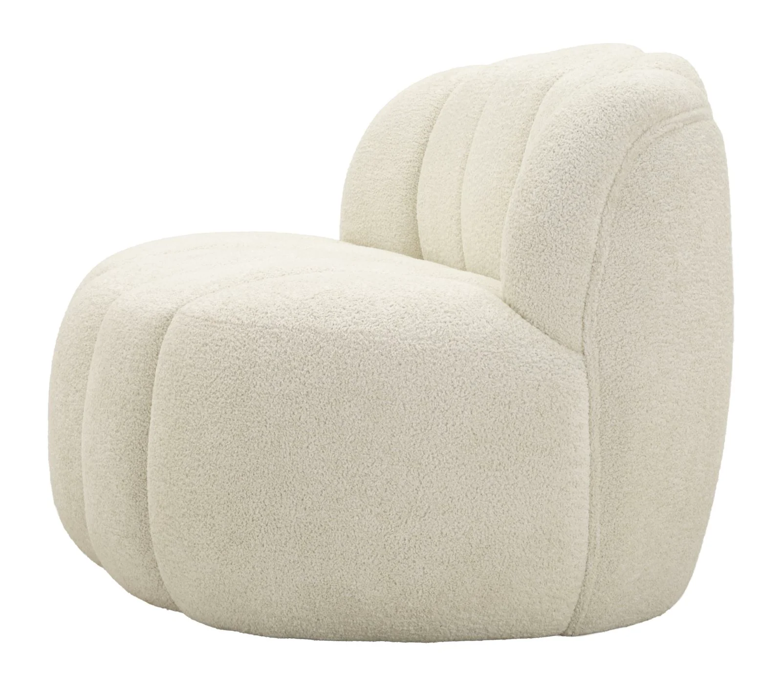 Divanetto Ball Bianco In Plywood Con Spugna E Poliestere 145x80x69 Cm Design Scultoreo Glamour - Image 2