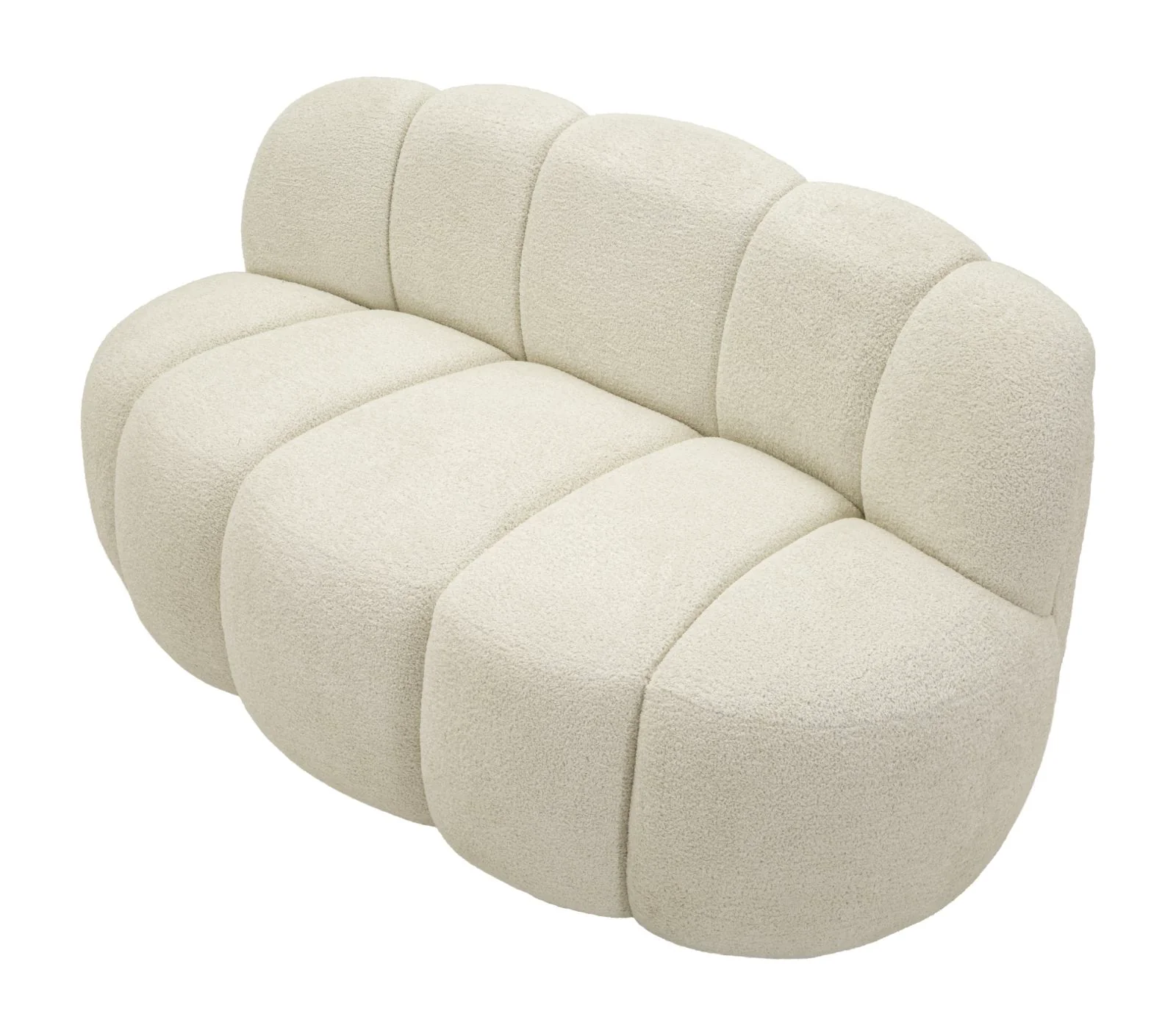 Divanetto Ball Bianco In Plywood Con Spugna E Poliestere 145x80x69 Cm Design Scultoreo Glamour - Image 3