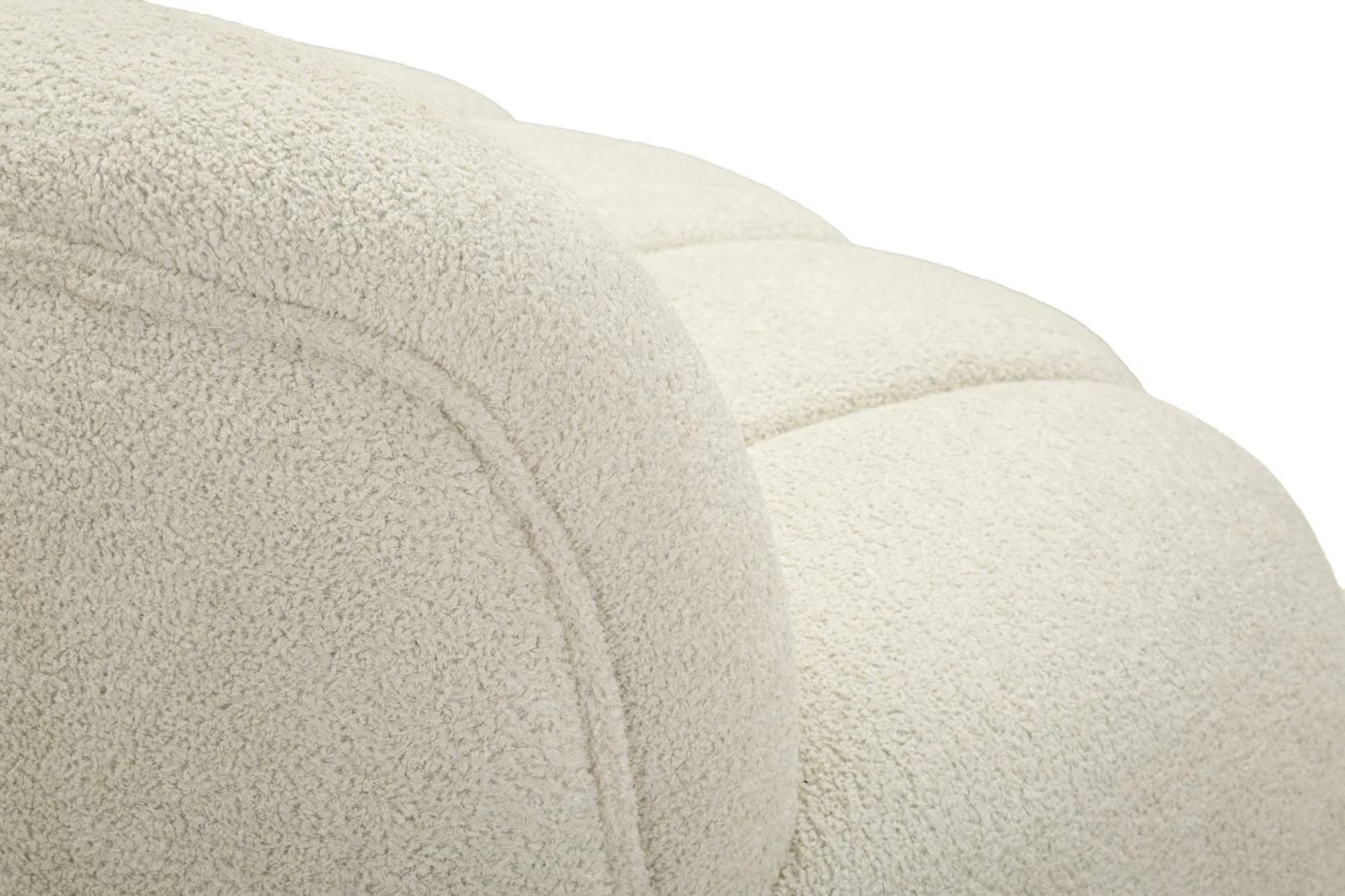 Divanetto Ball Bianco In Plywood Con Spugna E Poliestere 145x80x69 Cm Design Scultoreo Glamour - Image 5