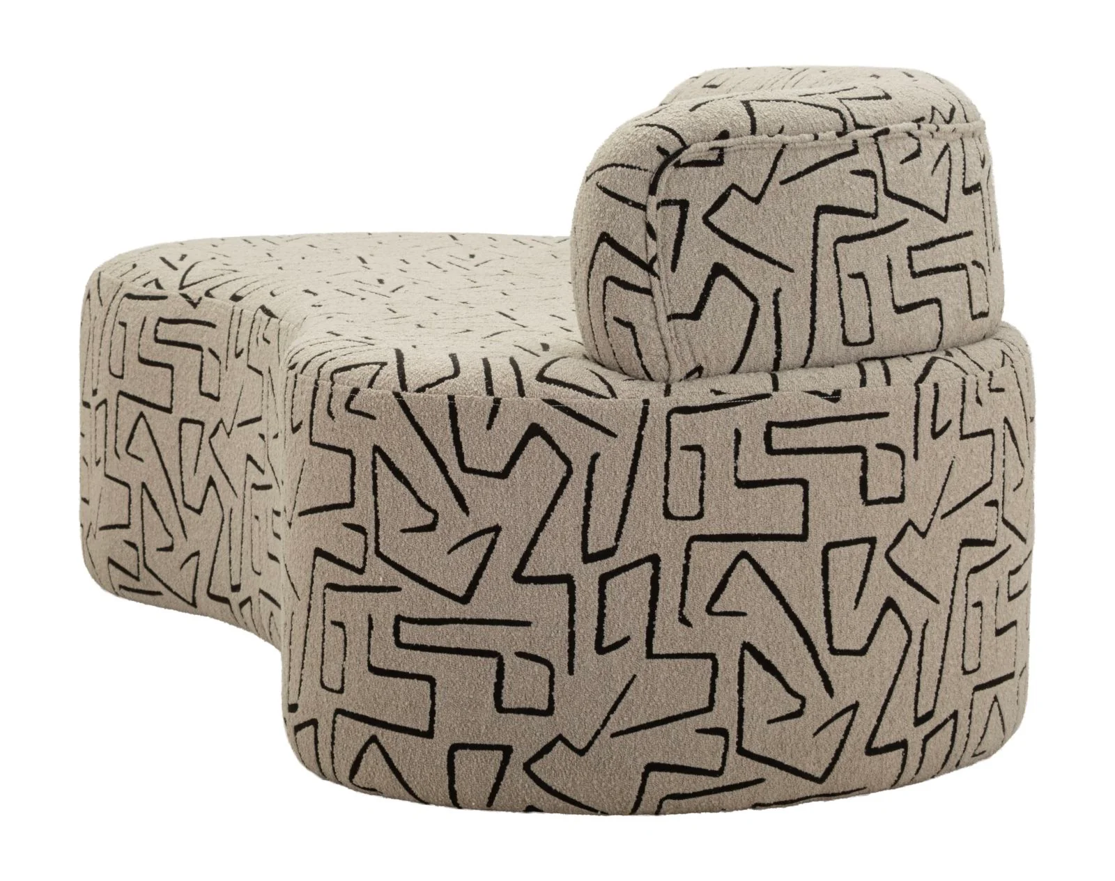 Divanetto Nairobi Cm 176 X 91,5 X 69 In Legno Compensato Spugna E Poliestere Per Salotto Moderno - Image 2