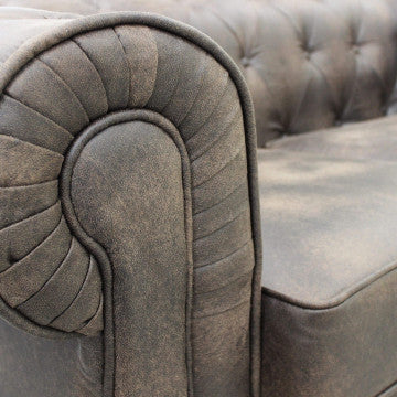 Divano Chesterfield in ecopelle bianca o marrone vintage 2 o 3 posti - Image 14