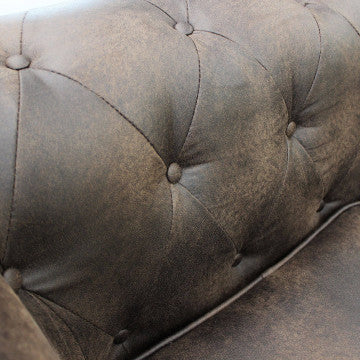 Divano Chesterfield in ecopelle bianca o marrone vintage 2 o 3 posti - Image 16