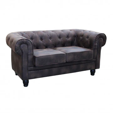 Divano Chesterfield in ecopelle bianca o marrone vintage 2 o 3 posti - Image 4