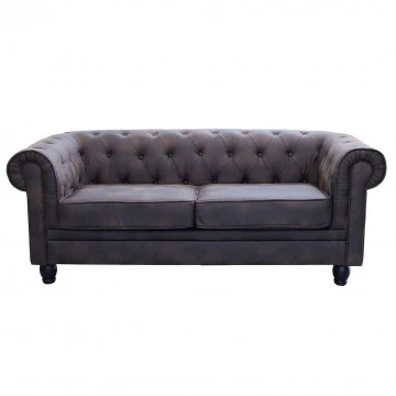 Divano Chesterfield in ecopelle bianca o marrone vintage 2 o 3 posti - Image 7