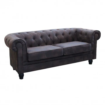 Divano Chesterfield in ecopelle bianca o marrone vintage 2 o 3 posti - Image 8