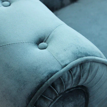 Divano Chesterfield in velluto blu o taupe con lavorazione capitonné - Image 12