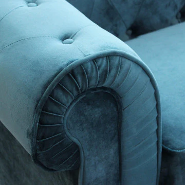 Divano Chesterfield in velluto blu o taupe con lavorazione capitonné - Image 14