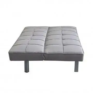 Divano Letto Aaron Grigio Melange: Metallo e Legno, D.178x81x71 - Image 3