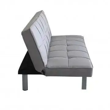 Divano Letto Aaron Grigio Melange: Metallo e Legno, D.178x81x71 - Image 6