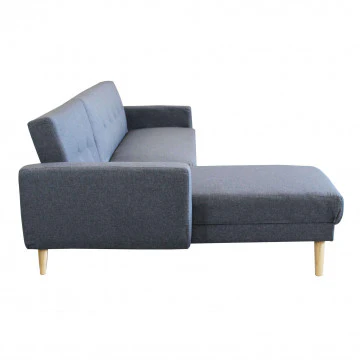 Divano Letto Moderno con Struttura in Metallo e Legno