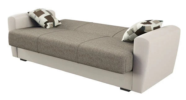 Divano Letto Miami 2 Posti (162x66x80 cm) in Ecopelle e Tessuto - Image 2