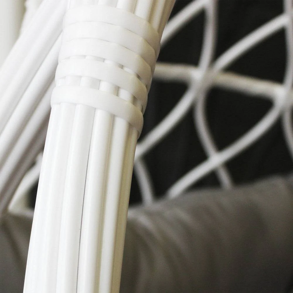 Dondolo Capraia - Wicker e Metallo Colore Bianco 195x93x122cm - Image 3