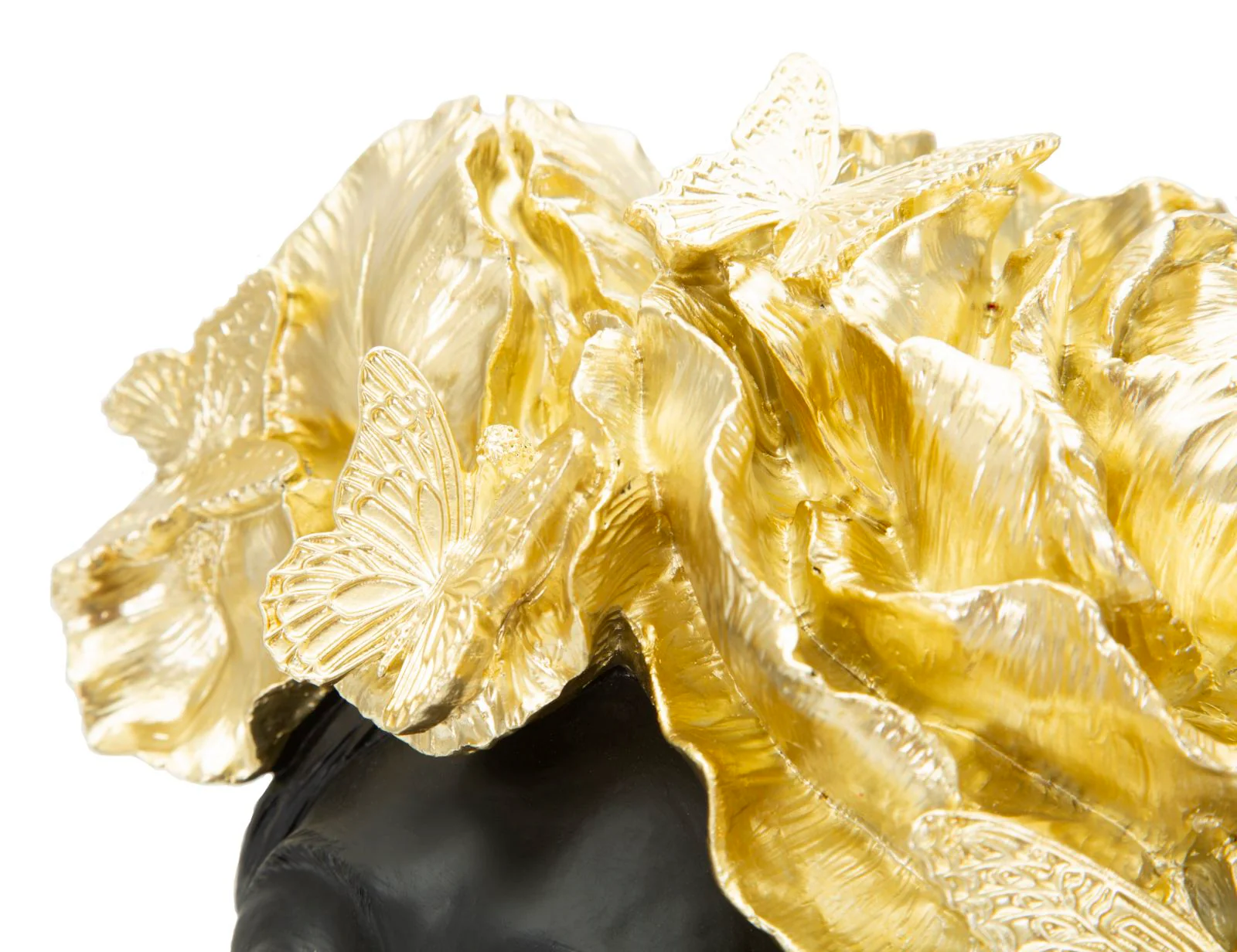 Statua Elegante Donna con Copricapo Decorato in Foglie e Farfalle 21x20x36,5 cm - Image 5