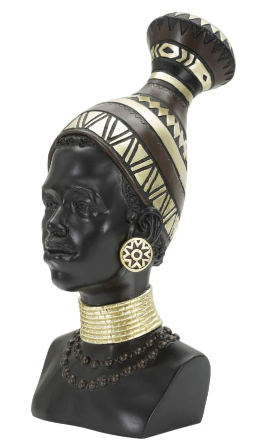 Statua Donna Masai Tribù in Ceramica 23x19x38,5 cm - Image 3