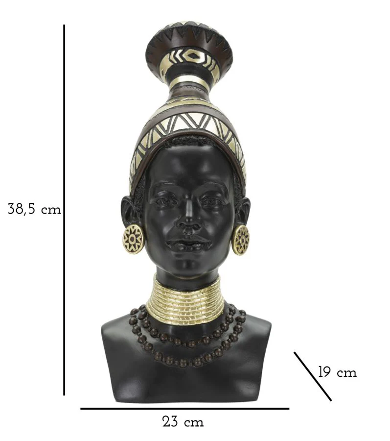 Statua Donna Masai Tribù in Ceramica 23x19x38,5 cm - Image 8
