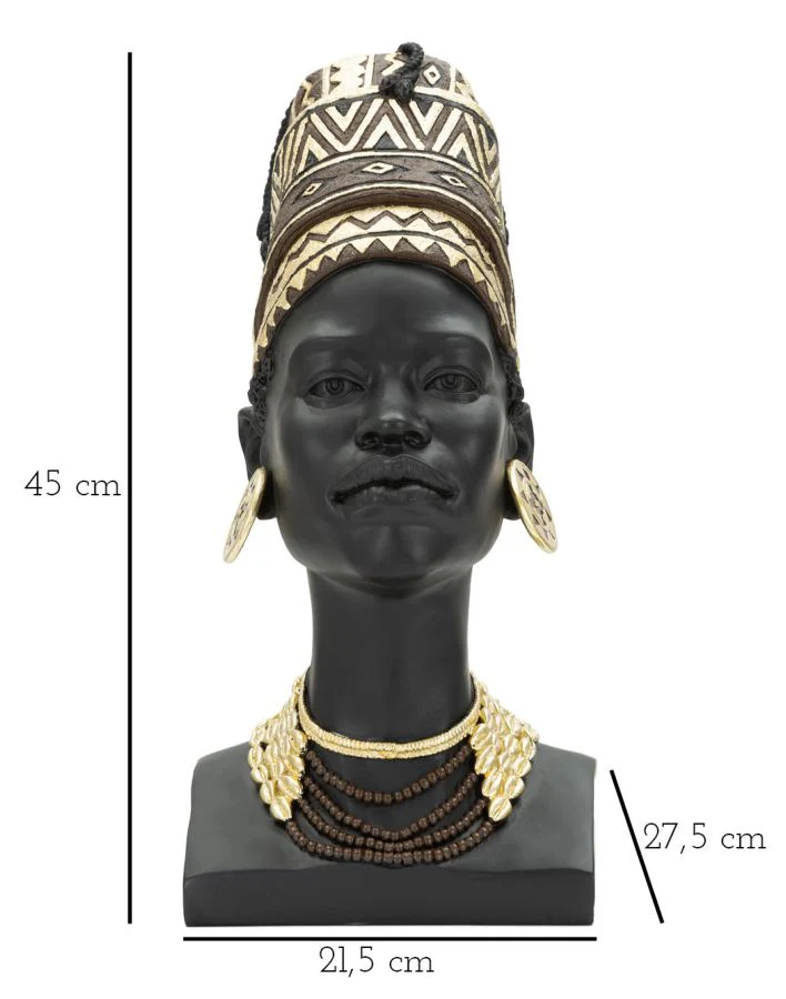 Turbante Masai Femminile in Ceramica - 21,5x27,5x45 cm - Image 8