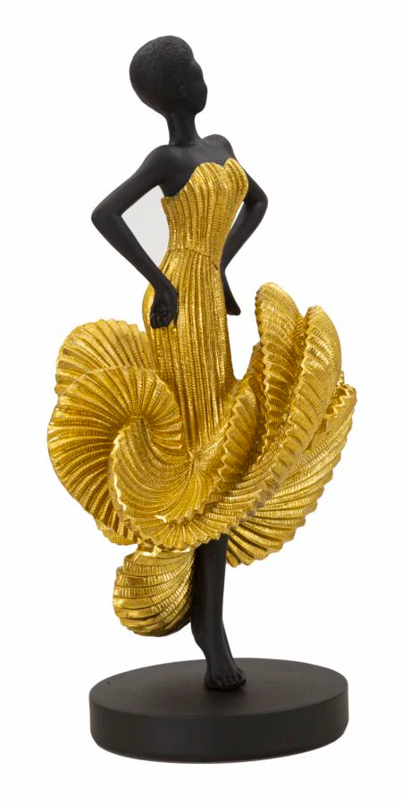 Statuetta Ballerina Elegante in Oro 16,5x15x36 cm - Image 2