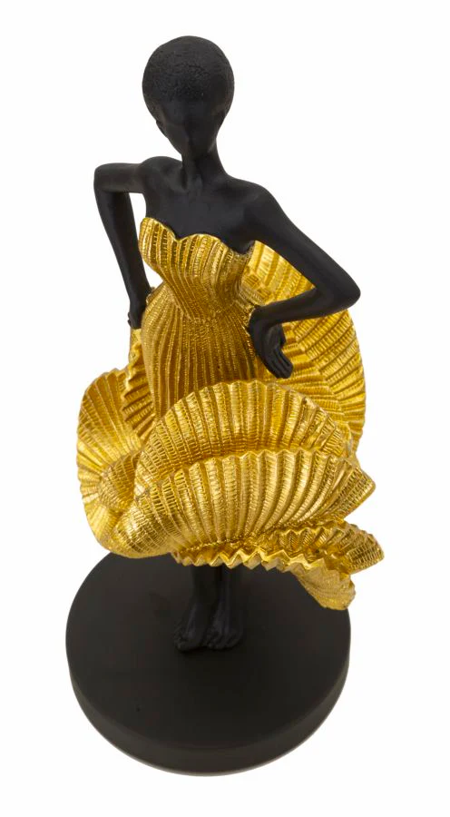 Statuetta Ballerina Elegante in Oro 16,5x15x36 cm - Image 3