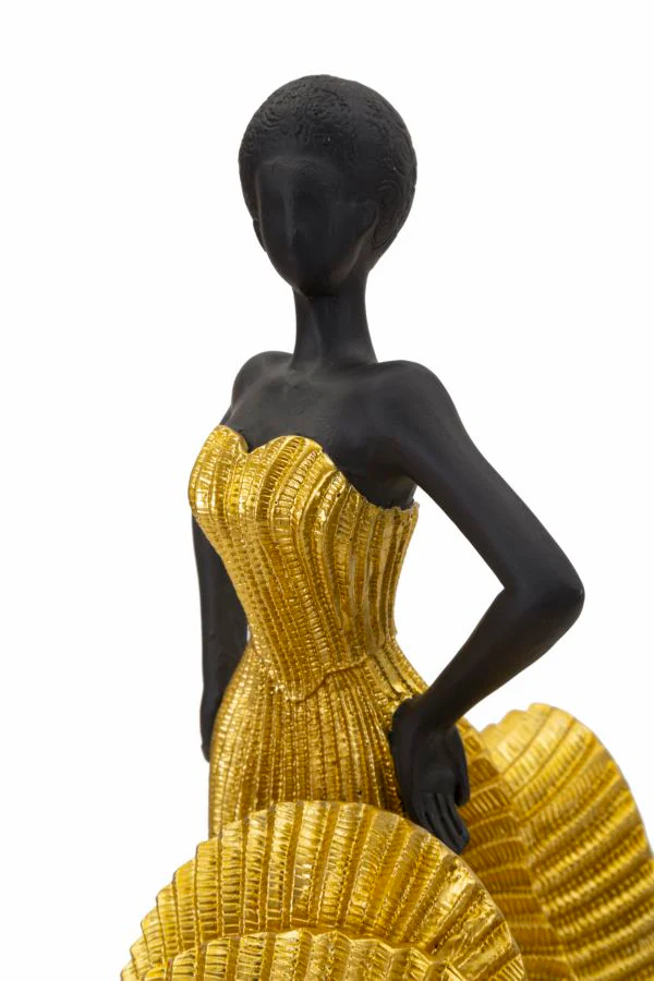 Statuetta Ballerina Elegante in Oro 16,5x15x36 cm - Image 5