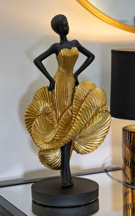 Statuetta Ballerina Elegante in Oro 16,5x15x36 cm - Image 6