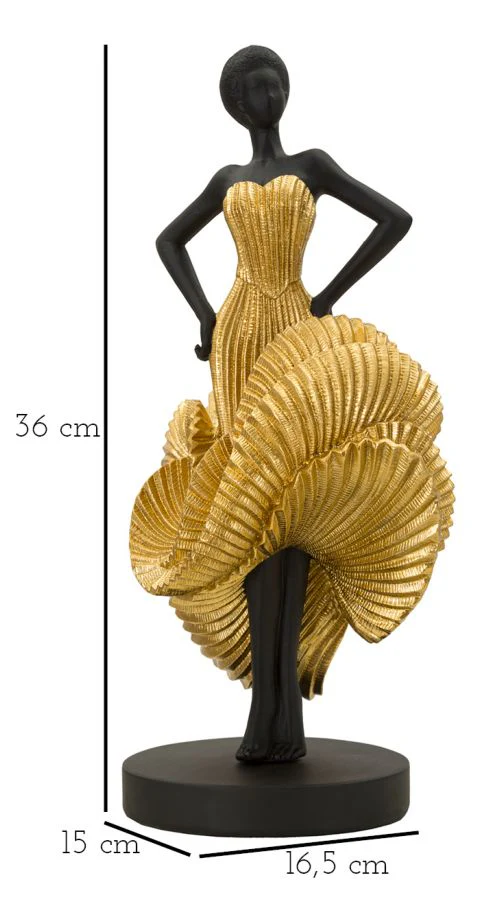 Statuetta Ballerina Elegante in Oro 16,5x15x36 cm - Image 7