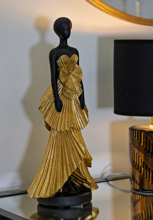 Statuetta Elegante Donnina in Oro 14,5x10x33 cm - Image 6