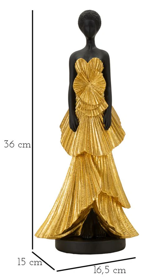 Statuetta Elegante Donnina in Oro 14,5x10x33 cm - Image 7