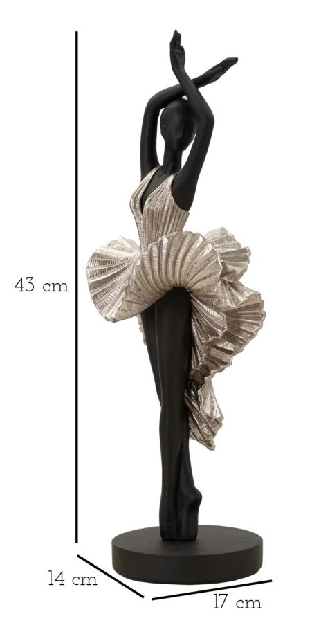 Statuetta Ballerina Elegante in Argento - cm 17x14x43 - Image 7