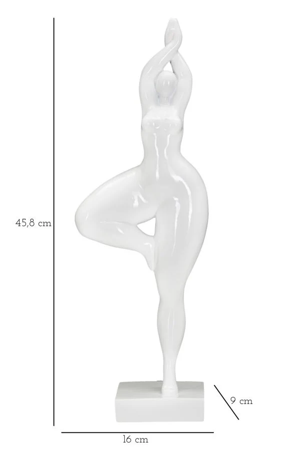 Statua Elegante di Donna in Posizione Yoga 16x9x45,8 cm - Image 7