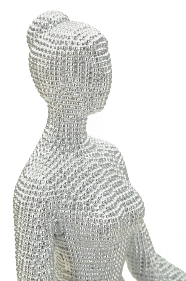 Donnina Yoga Silver CM 20,5X15,5X23 Elegante Decorazione - Image 2