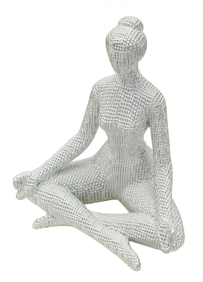 Donnina Yoga Silver CM 20,5X15,5X23 Elegante Decorazione - Image 3