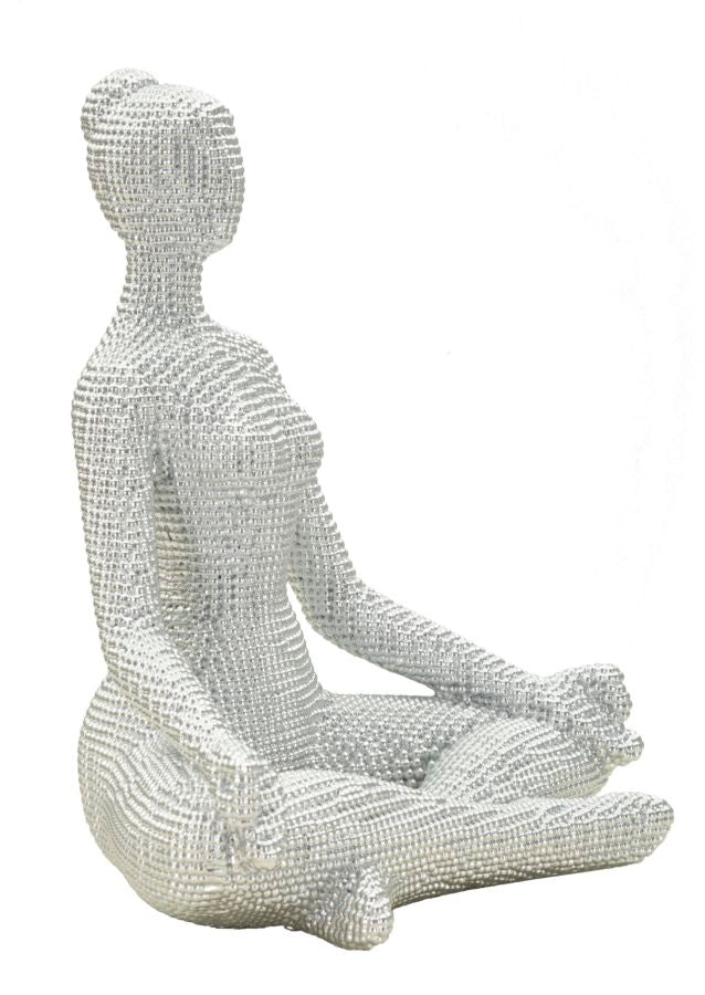 Donnina Yoga Silver CM 20,5X15,5X23 Elegante Decorazione - Image 4