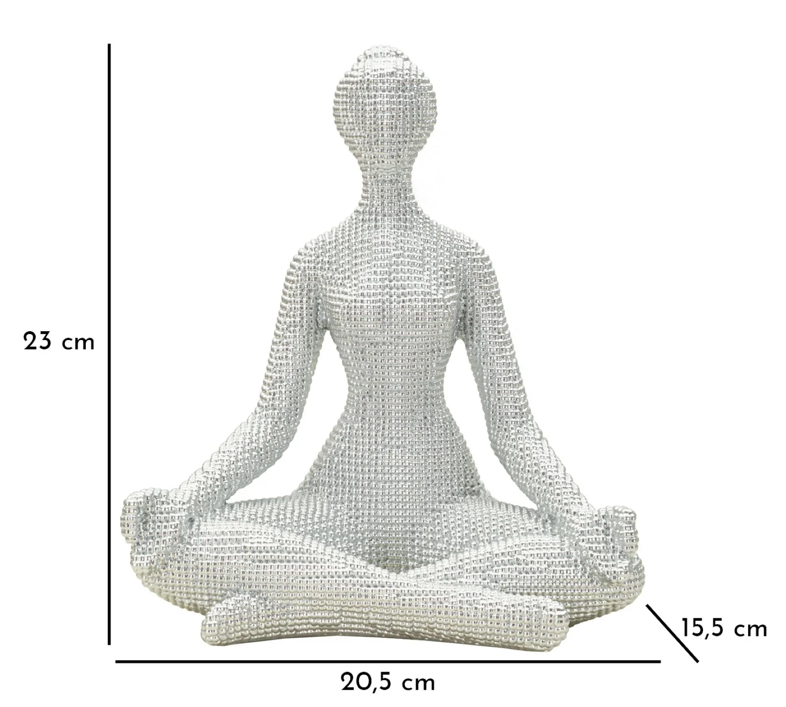 Donnina Yoga Silver CM 20,5X15,5X23 Elegante Decorazione - Image 7