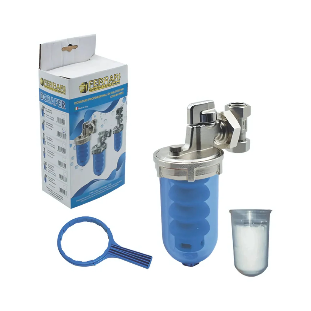 DOSATORE PROPORZIONALE DI POLIFOSFATI IN POLVERE CON BY-PASS FERRARI DOSAFER 1/2" - Image 2
