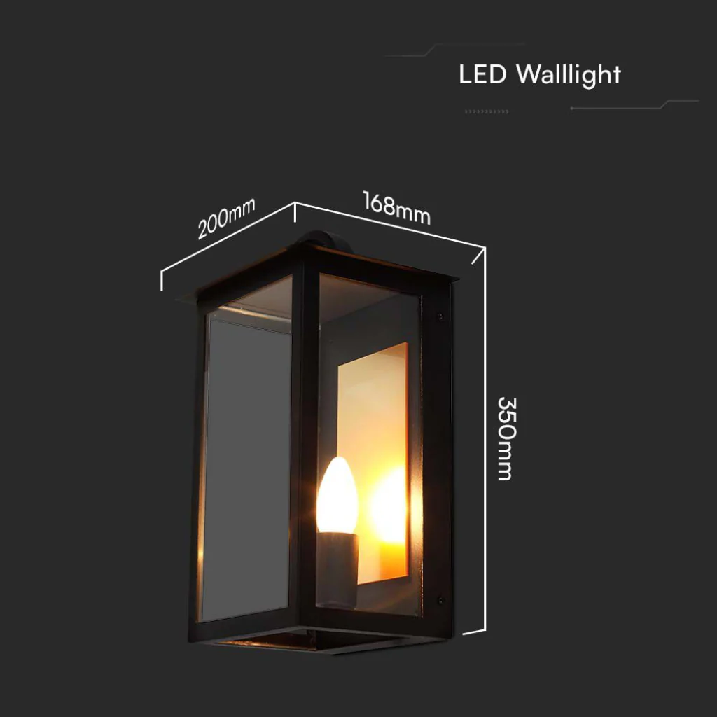 Lanterna LED da Muro IP65 con Attacco E14 Nero Esterno V-TAC - Image 6